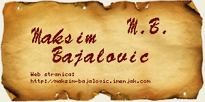 Maksim Bajalović vizit kartica